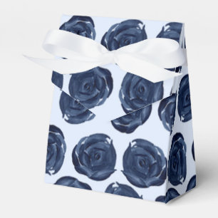 Caixinha De Lembrancinhas Rosas em tons de azul aquarelado, videiras e charm