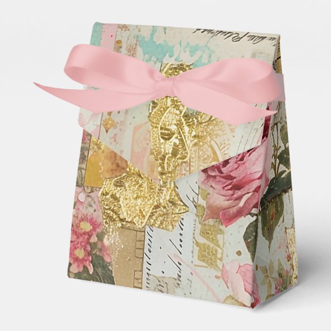 Caixinha De Lembrancinhas Rosas Pink Shabby Chic (Frente)