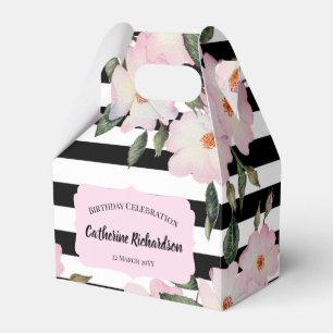 Caixinha De Lembrancinhas Rosas Rosa-D-Água Ballerina Floral Stripes