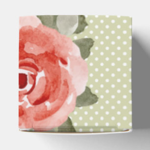 Caixinha De Lembrancinhas Rosas Vermelhas Florais em Aquarela 2" Quadrado