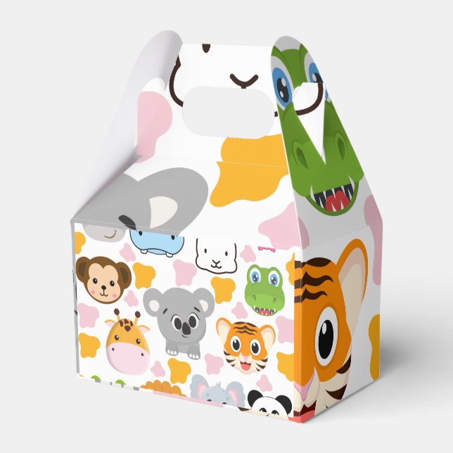 Caixinha De Lembrancinhas Rosto De Animais Cujos (Frente)