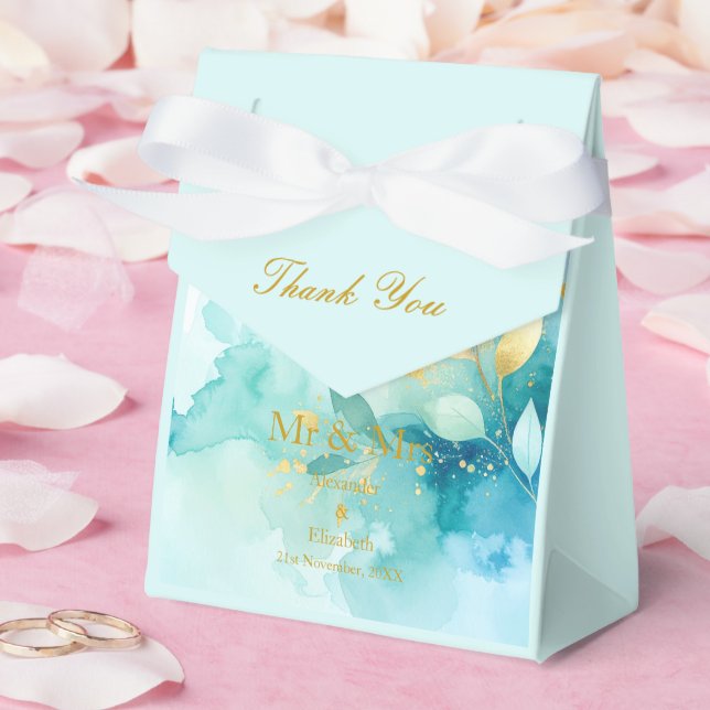 Caixinha De Lembrancinhas Roteiro de Agradecimento Personalizado Dourado Sr  (Casamento)