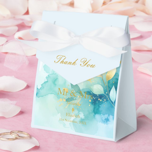 Caixinha De Lembrancinhas Roteiro de agradecimento personalizado dourado Sr. (Casamento)