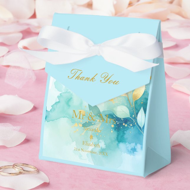 Caixinha De Lembrancinhas Roteiro de agradecimento personalizado dourado Sr  (Casamento)