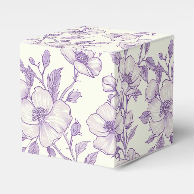 Caixinha De Lembrancinhas Roxo Claro Chinoiserie  (Frente)
