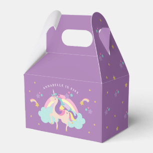 Caixinha De Lembrancinhas Roxo Cute Rainbow Unicorn Personalizado
