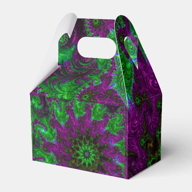 Caixinha De Lembrancinhas Roxo e Fractal Limão (Verso)