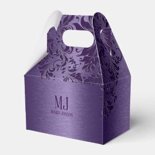 Caixinha De Lembrancinhas Roxo Metálico Roxo Lace Roxo de Alumínio
