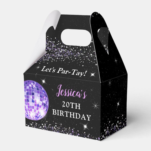 Caixinha De Lembrancinhas Roxo Na Festa Da Era De Aniversário (Frente)