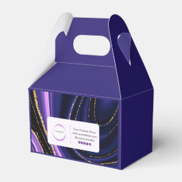 Caixinha De Lembrancinhas Roxo Preto Dourado Mármore Pequena Empresa