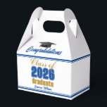 Caixinha De Lembrancinhas Royal Blue Gold Class of 2026 Graduation Party<br><div class="desc">Customize your own royal blue and gold high school Class of 2026 graduate party favor box for a college graduation party. Cool varsity letters for the year on great custom labels for senior gift boxes.</div>
