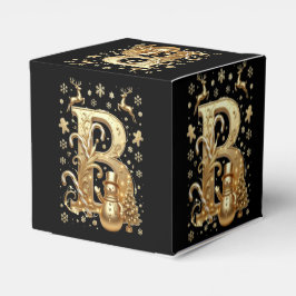 Caixinha De Lembrancinhas Royal Gold Letter B Luxury Snowman Favor Box