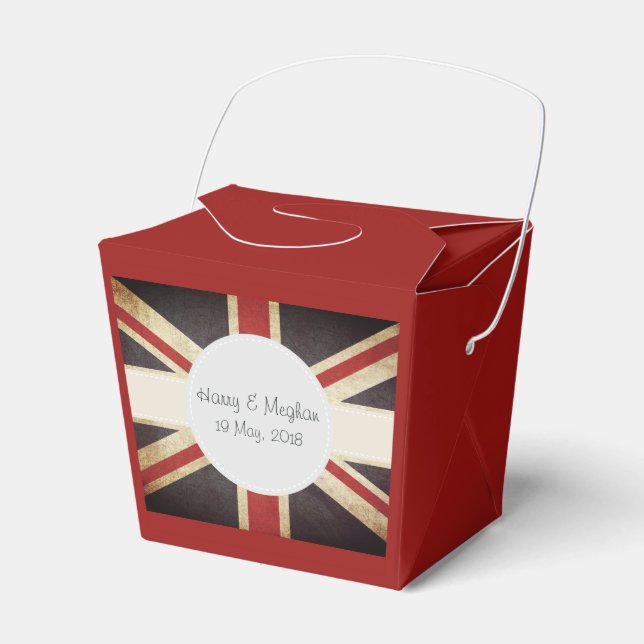 Caixinha De Lembrancinhas Royal Wedding Union Jack Favor Box (Frente)