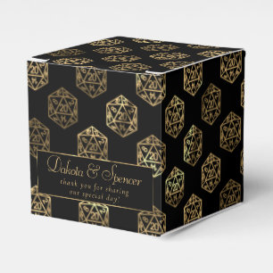 Caixinha De Lembrancinhas RPG Dice   Dourada Fantasy Tabletop Gamer Obrigado