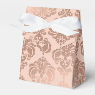 Caixinha De Lembrancinhas Rubor Rosa Dourado Rosa Glamour Moderno Damasco