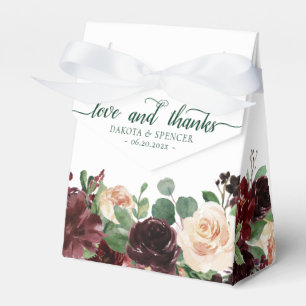 Caixinha De Lembrancinhas Rustic Blooms Terracotta Marsala Amor e Obrigado