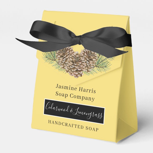 Caixinha De Lembrancinhas Rustic Cedarwood Lemongrami Artisan Soap Box (Frente)