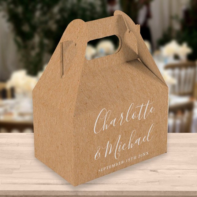 Caixinha De Lembrancinhas Rustic Kraft Elegant Signature Casamento Favo (Criador carregado)
