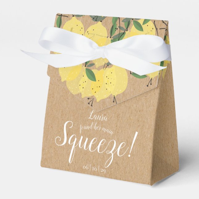 Caixinha De Lembrancinhas Rustic Main Squeeze Limões Bridal Shower  (Frente)
