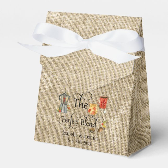 Caixinha De Lembrancinhas Rustic O Blend Perfeito Casamento Caprichoso Café (Frente)