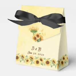 Caixinha De Lembrancinhas Rustic Sunflower Watercolor Floral Wedding