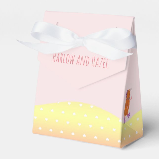 Caixinha De Lembrancinhas Saco de favores do partido Rollersking dog & guine (Frente)