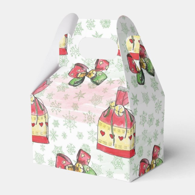 Caixinha De Lembrancinhas Saco de natal de aquarelas (Frente)