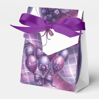 Caixinha De Lembrancinhas Saco de Presente de Férias Xadrez Roxo Elegante co