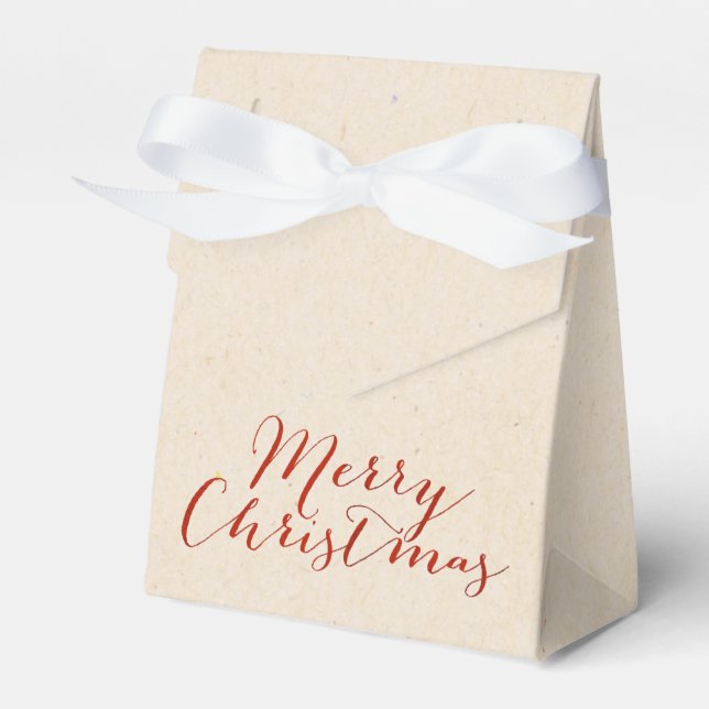 Caixinha De Lembrancinhas Saco de Presente de Natal de Papelão Falso Bege (Frente)