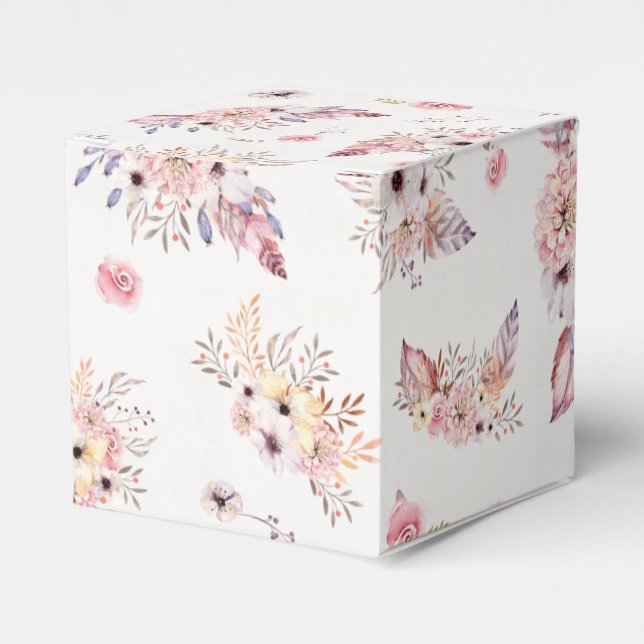 Caixinha De Lembrancinhas Saco de Tote de Buquês de Flor Boêmian Pastel Vint (Frente)