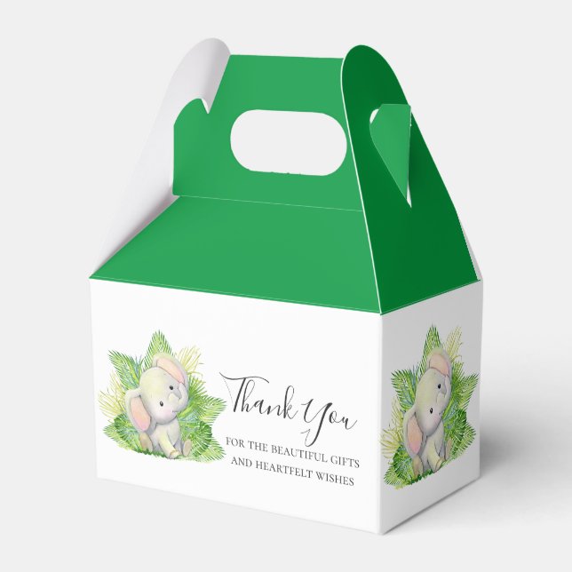 Caixinha De Lembrancinhas Safari Elephant Favor Box (Frente)