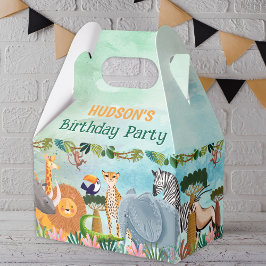 Caixinha De Lembrancinhas Safari jungle animals birthday custom