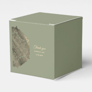 Caixinha De Lembrancinhas Sage Green e Dourado casamento com a Elegante Terr