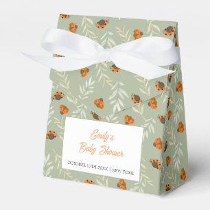 Caixinha De Lembrancinhas Sage Green Rustic Ladybug Greenery Chá de fraldas
