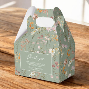 Caixinha De Lembrancinhas Sage Green Wildflower Boho Baby In Bloden
