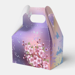 Caixinha De Lembrancinhas Sakura rosa no fundo da pintura