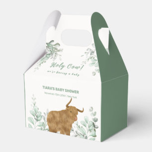 Caixinha De Lembrancinhas Santa Vaca Rustic Boho Greenery Chá de fraldas
