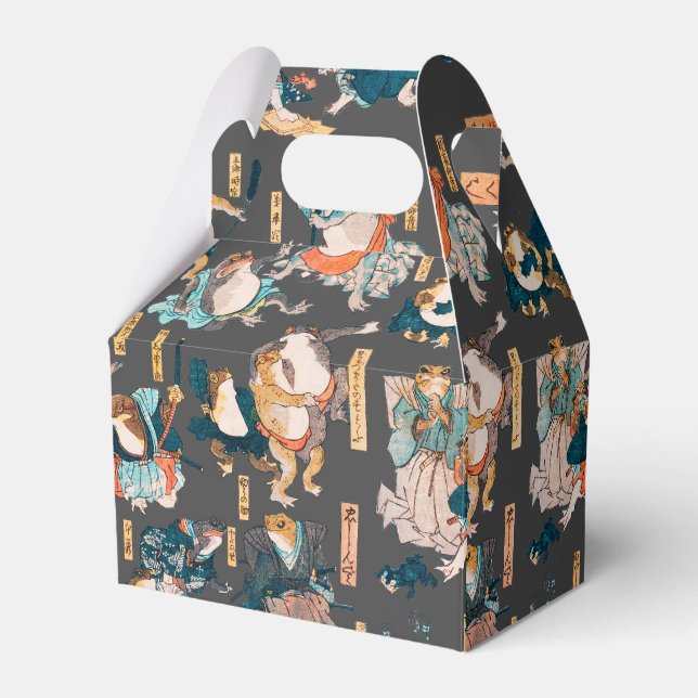 Caixinha De Lembrancinhas Sapo japonês ukiyo-e Froggies (Frente)