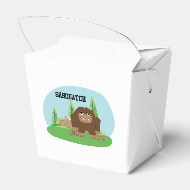 Caixinha De Lembrancinhas Sasquatch de Cartoon Bonito (Verso)