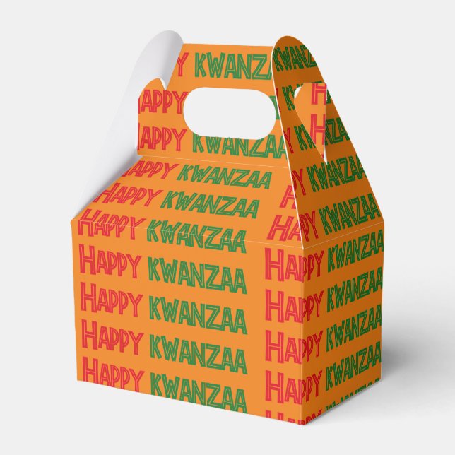 Caixinha De Lembrancinhas Saudações Felizes de Kwanzaa (Frente)