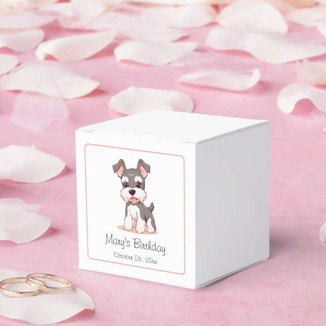 Caixinha De Lembrancinhas Schnauzer Cute Personalizável (Casamento)