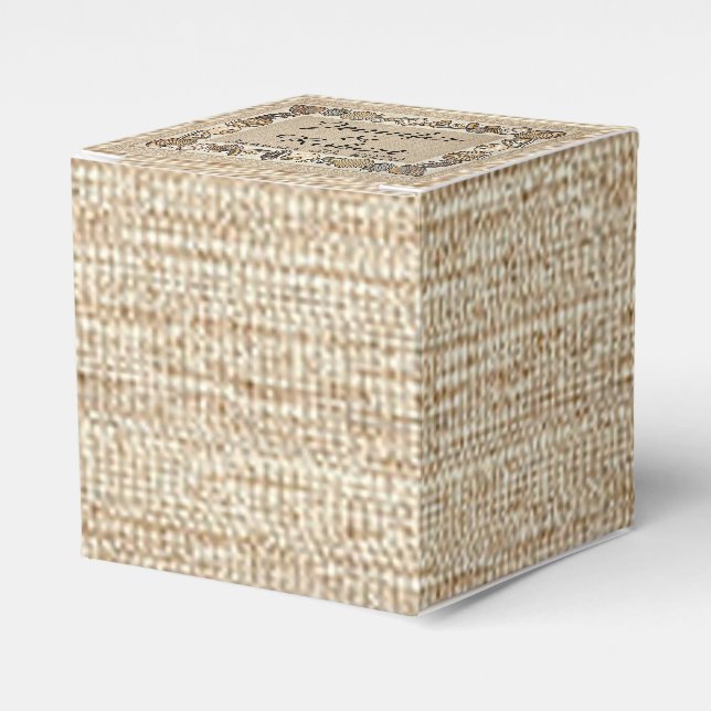 Caixinha De Lembrancinhas Seashell Border em Brown Weave Wedding (Frente)