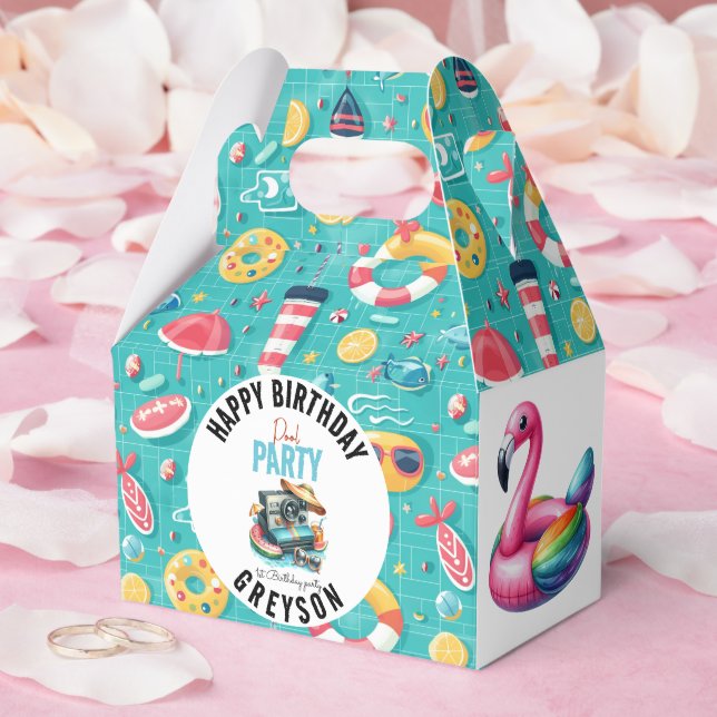 Caixinha De Lembrancinhas Segundo aniversário da Piscina de Verão (Casamento)