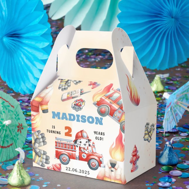 Caixinha De Lembrancinhas Segundo aniversário de Bombeiros do Caminhão de Fo (Festa)