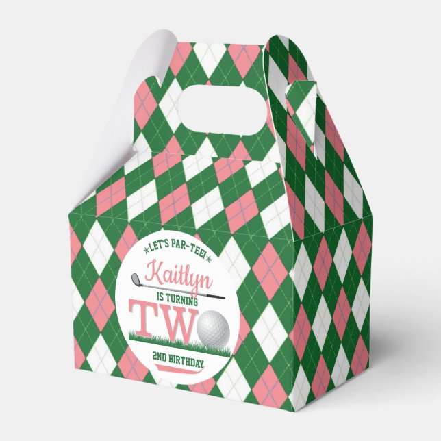 Caixinha De Lembrancinhas Segundo aniversário de Golf PAR-TEE (Frente)