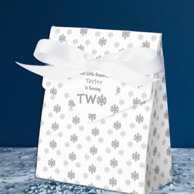Caixinha De Lembrancinhas Segundo aniversário Pequeno Floco de Neve (Criador carregado)