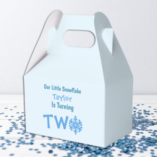 Caixinha De Lembrancinhas Segundo aniversário Pequeno Floco de Neve (Criador carregado)