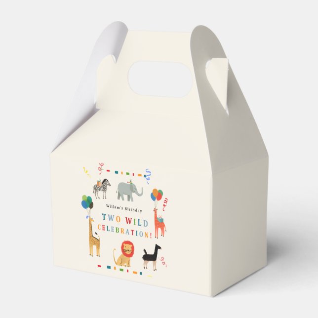 Caixinha De Lembrancinhas Segundo aniversário Selvagem e Whimsical (Frente)