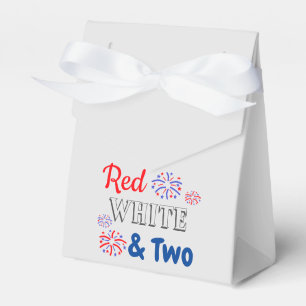 Caixinha De Lembrancinhas segundo aniversário Vermelho Branco e Dois