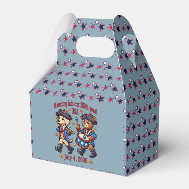 Caixinha De Lembrancinhas Semiquinentenário do 250º aniversário dos EUA (Frente)